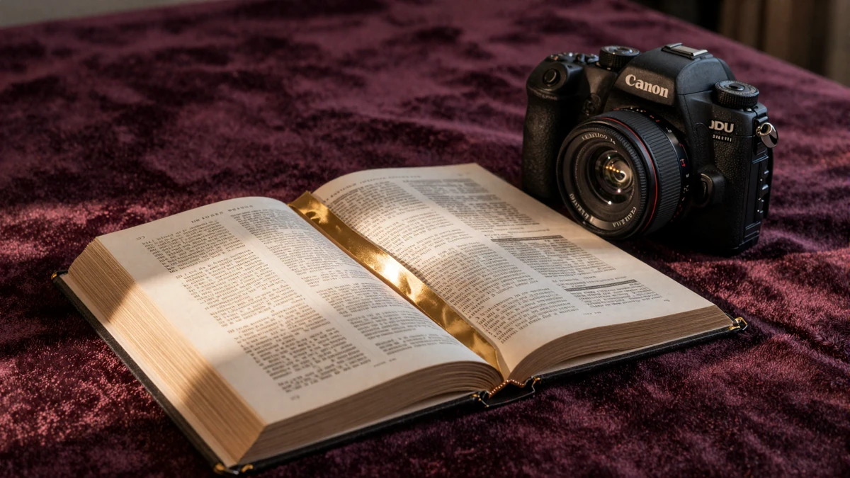 Open dictionary with gold bookmark illustrating the modern definition of size queen dating